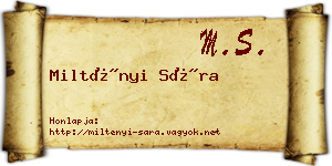 Miltényi Sára névjegykártya